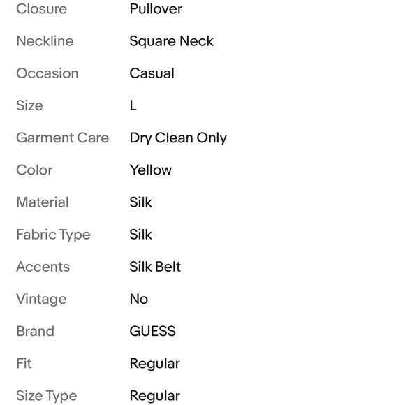 Guess Shirt Women Top Yellow Silk Blouse Large Polka Dot Sash Silky Soft Layers - Picture 8 of 8